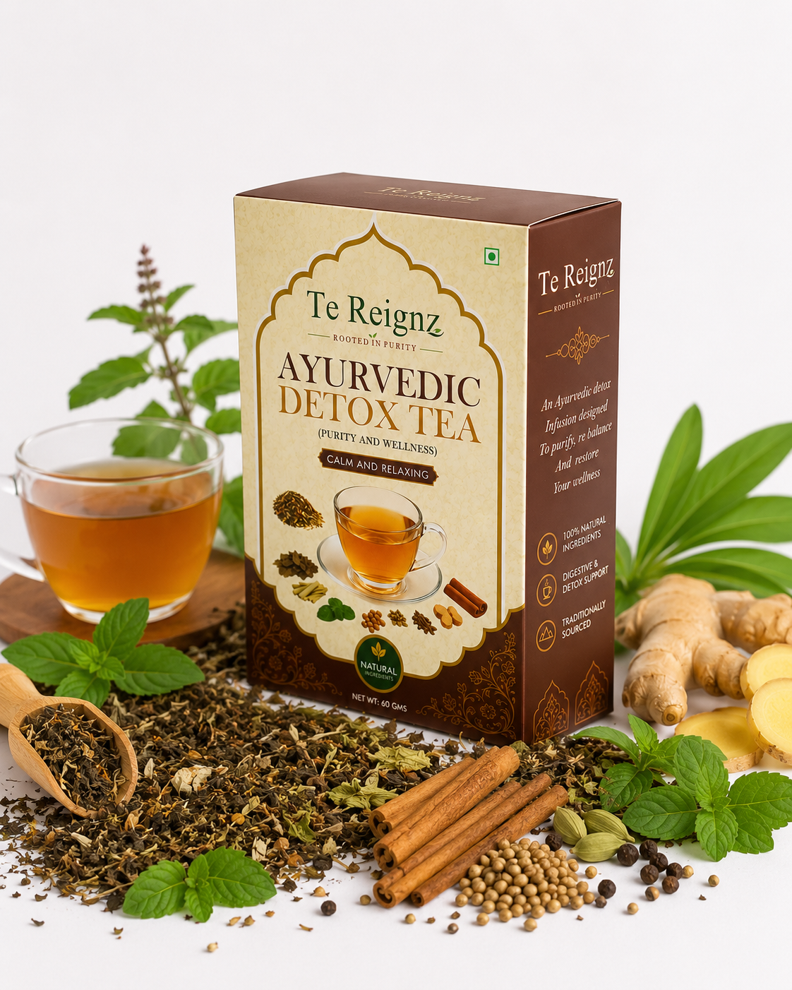 Te Reignz Ayurvedic Detox Tea 60 Grams - Image 4