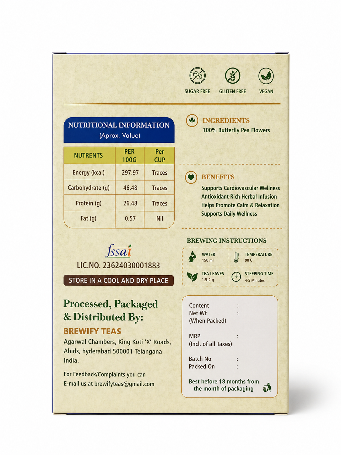 Te Reignz Blue Pea Tea 60 Grams - Image 3