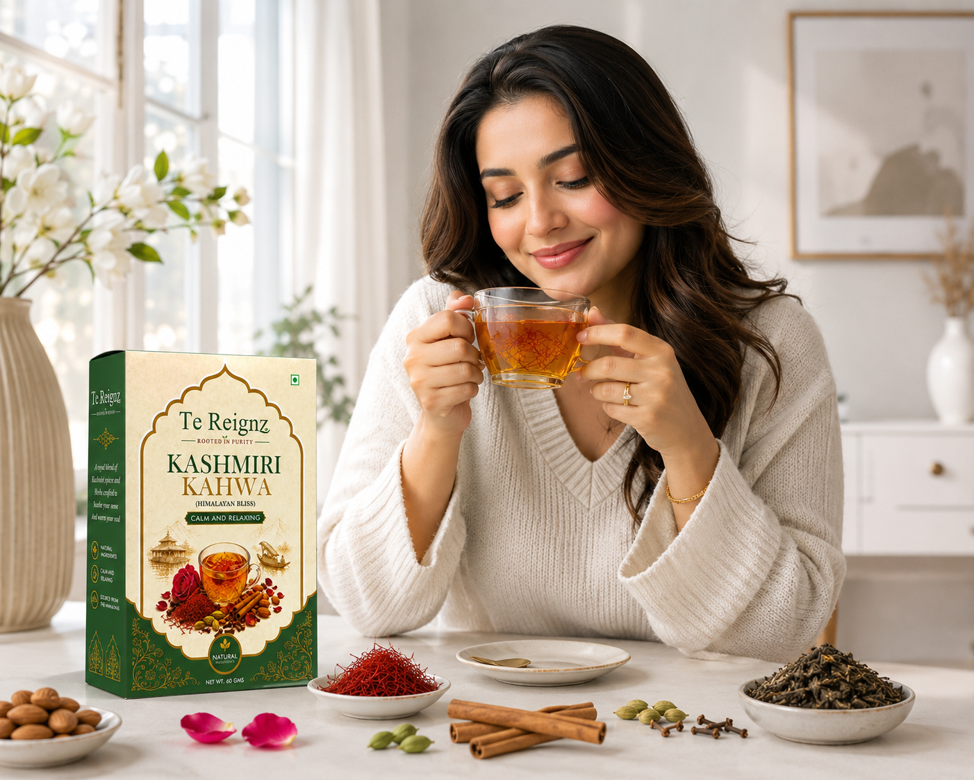 Te Reignz Kashmiri Kahwa Tea 60 Grams - Image 3