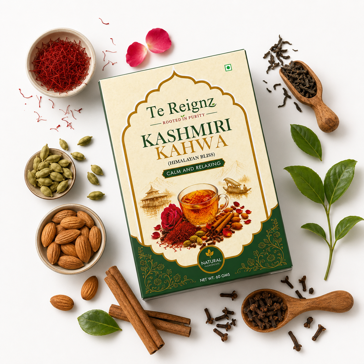 Te Reignz Kashmiri Kahwa Tea 60 Grams