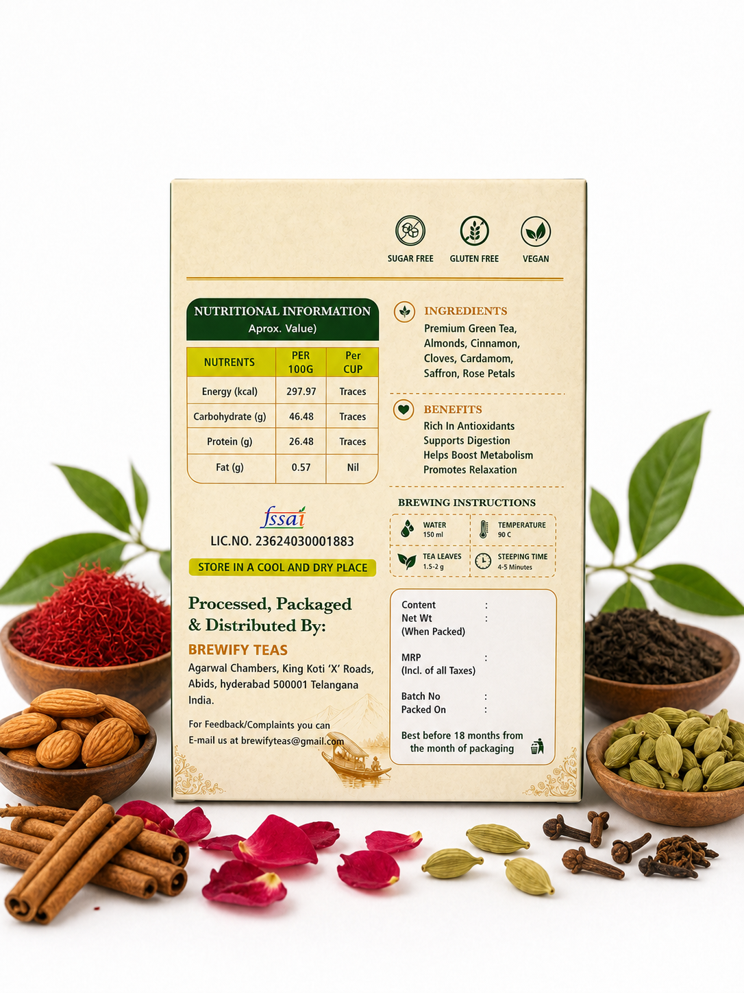 Te Reignz Kashmiri Kahwa Tea 60 Grams - Image 4