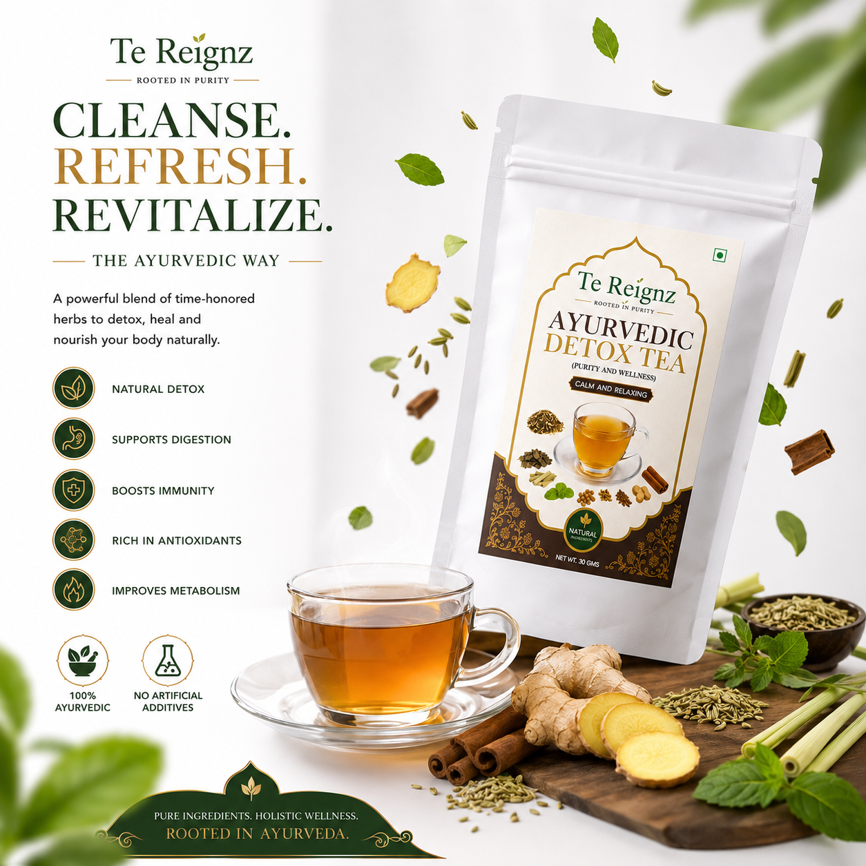 Te Reignz Ayurvedic Detox Tea 30 Grams - Image 4