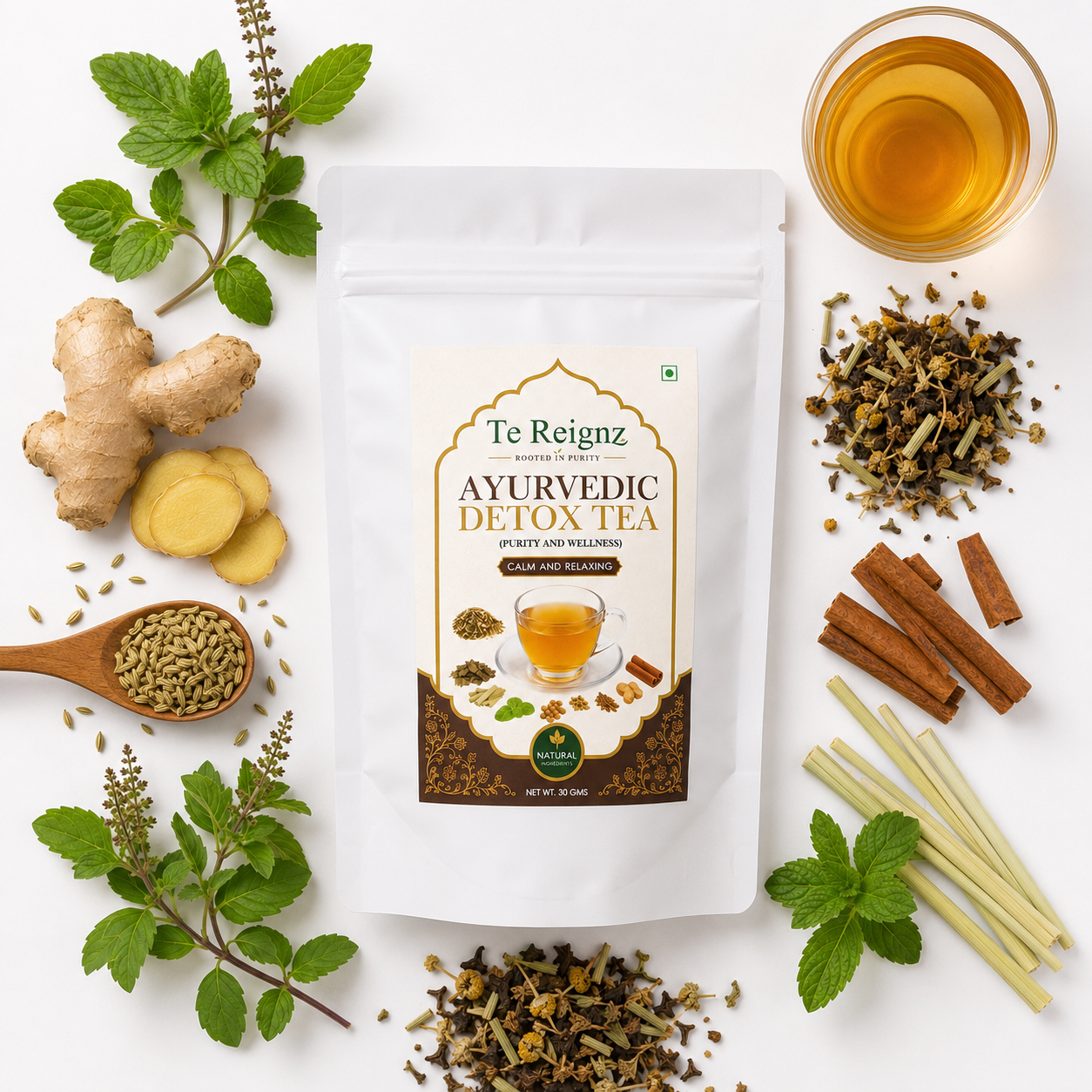 Te Reignz Ayurvedic Detox Tea 30 Grams - Image 2
